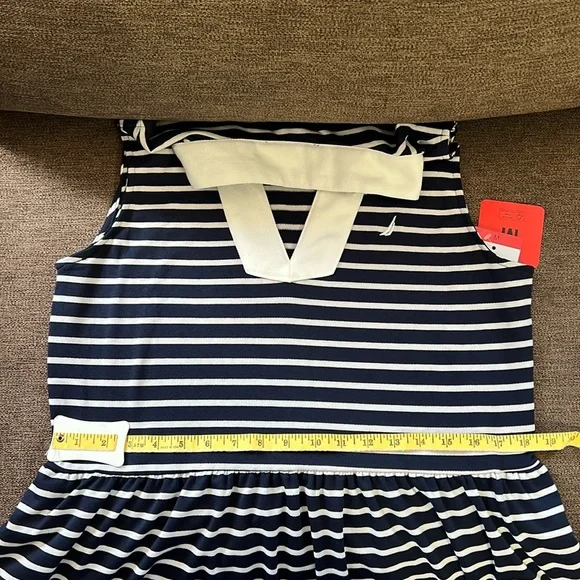New Nautica Brand Dress with Pockets Size Medium in Navy and White - Picture 8 of 14